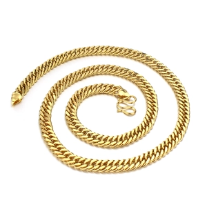 Luxueux Collier pour Hommes en Cuivre Plaqué Or 18K Maille Gourmette Grosse Chaîne Lourde Hip Hop Bijoux Accessoires Streetwear