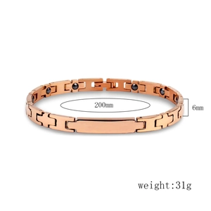 Bracelet thérapeutique magnétique or rose avec design à maillons H et longueur 200mm