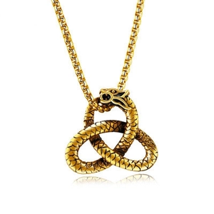 Vintage Edelstahl Keltischer Knoten Drache Ouroboros Anhänger Halskette Für Herren Damen Punk Mythologie Tier Schmuck Geschenk