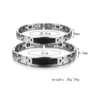 Magnetische Armbänder aus Carbon und Titanstahl für Damen und Herren in zwei Größen