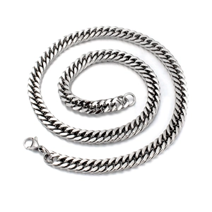 Men Titanium Steel Bold Cuban Link Chain Necklace Polished Stainless Steel Curb Chain Hip Hop Punk Jewelry Gift For Men