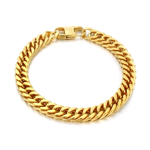 Bracelet Homme en Acier Inoxydable Or Maille Gourmette Hip Hop Mode Bracelet Chaîne Géométrique pour Bijoux Hommes