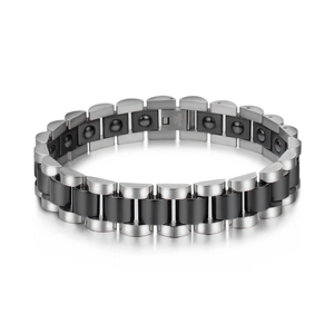 Minimalist Stainless Steel Ceramic Magnetic Therapy Bracelet For Men Women Energy Healthcare Bio-Magnet Link Wristband
