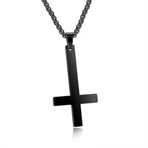 Stainless Steel Inverted Cross Pendant Necklace Gothic Punk St Peters Cross Necklaces For Men Women Personalized Jewelry