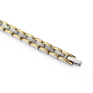 Bracelet magnétique bicolore or et argent avec motif d'écailles pour femmes