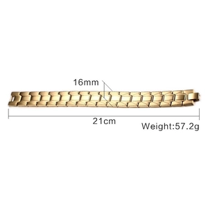 Details zum 16mm breiten Herrenarmband aus goldenem Edelstahl im Uhrenarmband-Stil
