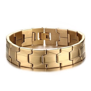 Herren Edelstahl Uhrenarmband Link Armband Gold Galvanisiert Industriestil Punk Breit Kette Armband Schmuck Geschenk