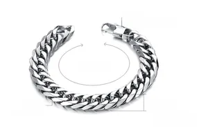 Spécifications de taille pour bracelet chaîne en acier inoxydable de 14mm avec fermoir carré