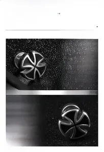 Detailed macro view of 10mm x 10mm stainless steel stud earring with cross flower design