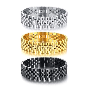 Bracelet à Maillons en Acier Inoxydable pour Hommes Style de Bracelet de Montre Chaîne Jubilee Bijoux pour Affaires Quotidien