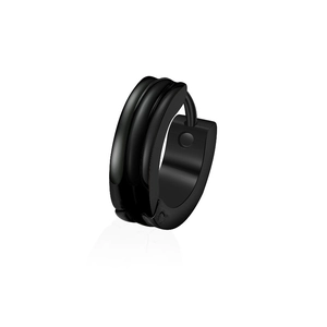 Titanstahl Creolen Mit Drei Linien Textur Scharnier Huggie Ohrringe Für Damen Herren Unisex Minimalistisch Punk Schmuck