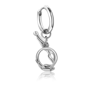 Minimalist Stainless Steel Tulip Hoop Drop Earrings For Women Korean Style Polished Silver Tone Metal Floral Ear Jewelry