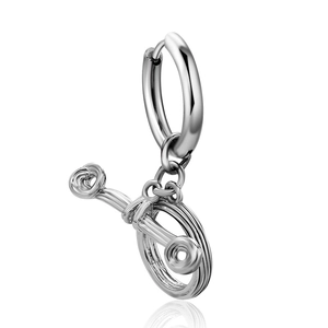 Orecchini a Goccia a Bicicletta Creativi in Acciaio al Titanio Minimalisti in Argento Lucido Geometrici per Donna e Uomo