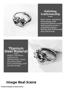 Macro shot of retro stainless steel cross ring with polished zircon setting details