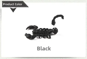 Detailed macro view of the realistic 3D black scorpion stud earring in matte finish