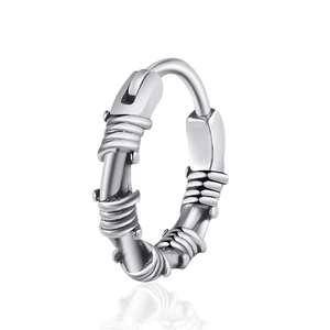 Vintage Punk Gothic Hoop Earrings For Men Women Stainless Steel Titanium Cross Skull Star Industrial Hip Hop Piercing Jewelry