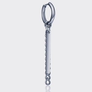 Stainless Steel Cross Dangle Hoop Earrings For Men Women Punk Hip Hop Long Bar Chain Dangle Earrings Piercing Jewelry