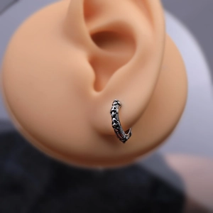 Vintage Stainless Steel Cross Flower Huggie Earrings Antique Silver Gothic Punk Rock Edgy Hoop Earrings For Men Women Fashion Jewelry