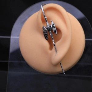 Vintage Stainless Steel Punk Bat Wing Ear Piercing Clip Ear Cuff For Men Women Gothic Dragon Tiger Animal Shape Jewelry