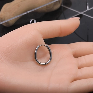 Minimalist Stainless Steel U-Shaped Hoop Earrings For Men Women Geometric Mobius Twist Earring Fashion Unisex Jewelry Accessory