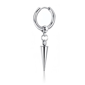 Boucles d'Oreilles Créoles à Pointe en Acier Inoxydable Gothique Punk Pendentif Cône Boucles d'Oreilles Huggie pour Hommes Femmes Unisexe Bijoux de Mode
