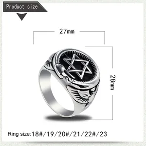 Guida alle taglie con larghezza 27mm e altezza 28mm per l'anello vintage con stella