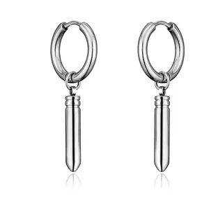 Boucles d'Oreilles Clous Haltère Balle Punk Hip Hop Rock en Acier Inoxydable Créoles Pendantes pour Hommes Unisexe Bijoux
