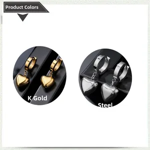 Detailed comparison of heart-shaped punk hoop earrings in gold and silver finishes