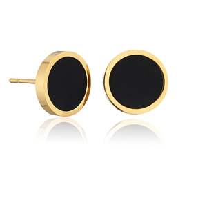 Boucles d'Oreilles Barbell en Acier Inoxydable Oeil de Chat Artificiel Rond Noir Punk Street Style Bijoux Unisexe Cadeau