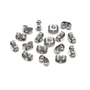 Stainless Steel Butterfly Earring Backs DIY Jewelry Making Findings Secure Earring Caps Replacements For Stud Earrings