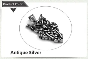 Close-up of antique silver owl pendant featuring intricate woven steel textures