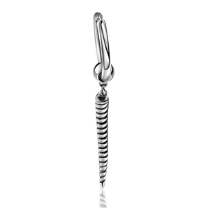 Punk Titanium Steel Spiral Taper Hoop Earrings For Men Women Gothic Industrial Style Silver Horn Piercing Earring Jewelry