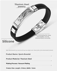 Gros plan d'un bracelet de sport ajustable en silicone noir avec boucle en acier