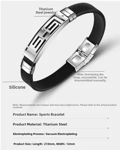 Detailed specs of hollow steel bracelet with 210mm length and 12mm width measurements