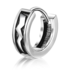 Titanium Steel Lightning Zigzag Huggie Hoop Earrings For Men Women Punk Hip Hop Antique Silver Metal Earring Jewelry