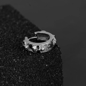 Orecchini a teschio gotico in acciaio inossidabile argento vintage con stile punk