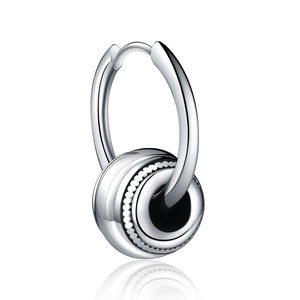 Boucles d'Oreilles Créoles Minimalistes en Acier Titane Forme de Rose Style Métallique Créatif Poli Couleur Argent Femme