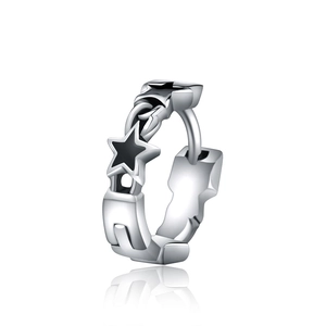 Retro Titanstahl Stern Creolen Punk Gothic Schwarz Stern Ohrringe Für Herren Damen Minimalistisch Polierter Schmuck