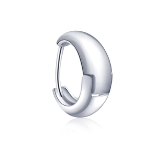 Minimalist Titanium Steel Teardrop Huggie Hoop Earrings For Women Korean Style Polished Silver Geometric Drop Earrings Jewelry