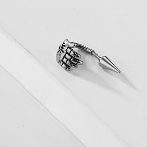 Stainless steel curved barbell jewelry featuring a dragon claw and pointed cone design