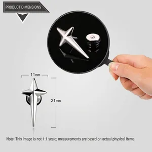 Specifiche delle dimensioni per l'orecchino a stella in acciaio da 11 mm per 21 mm