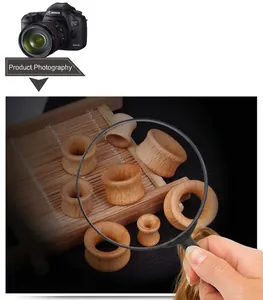 Polished natural rosewood hollow ear gauges with organic wood grain details