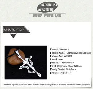 Detailed view of silver Sagittarius bow pendant with white zircon and black cord necklace