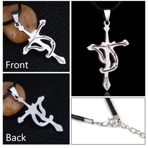 Collier Vierge en acier inoxydable 316L avec strass et cordon noir, pendentif croix