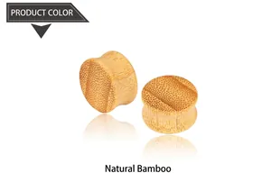 Detailed macro view showing natural bamboo fiber texture of these solid saddle ear plugs