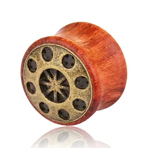Plugs d'Oreilles Gauges Alliage Bois Vintage Piercing Bijoux Pour Hommes Femmes Rétro Punk Style Industriel Ear Expanders Bijoux