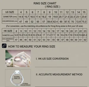 Size guide for men's lion totem ring showing US and HK ring measurements in mm