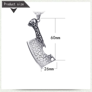 Detail showing skull pendant dimensions 60mm by 26mm with cracked texture and size markings