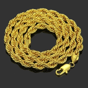 Unisex Hip Hop Chunky Alloy Rope Chain Necklace Metallic Twisted Bold Link Design Jewelry For Men Women Gold Silver Black