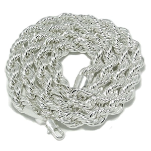 Cool 10mm silver twist rope chain necklace with lobster clasp for hip hop street style